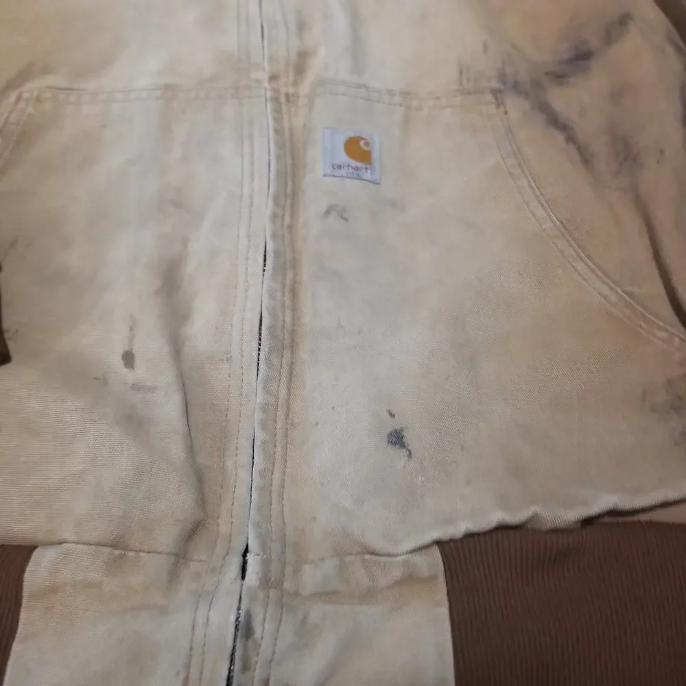 Carhartt Jacket Adult 2XL Hardhats Union Labor Canvas J131 BRN USA Made‎ Faded